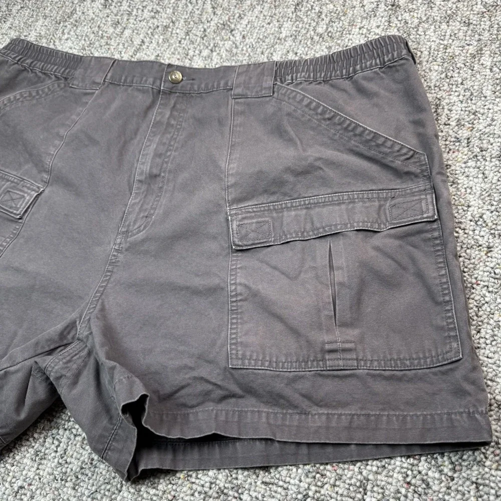 Cabelas Shorts Mens 48 Cargo Hiking Outdoors Elastic Waist Cotton Gray